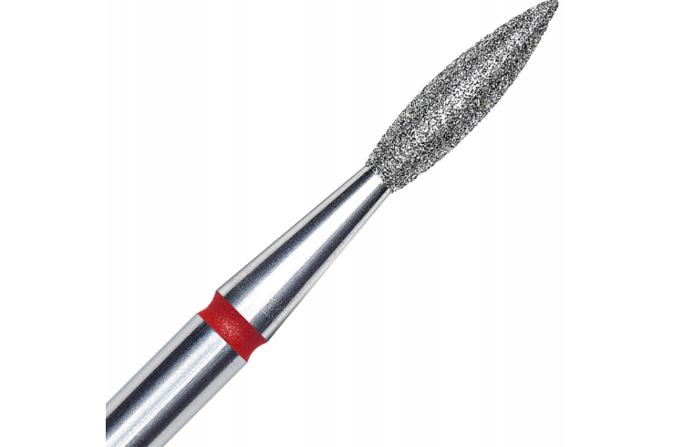 Frez diamentowy płomyk ostry czerwony EXPERT średnica 2,1 mm : część robocza 8 mm (FA11R021:8) STALEKS (402).webp